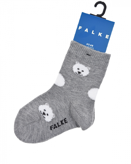 Серые носки с принтом &quot;Мишки&quot; Falke | Фото 1