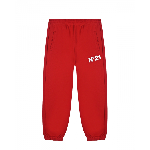 Красные спортивные брюки с логотипом No. 21 | Фото 1