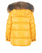 Желтая куртка-пуховик с меховой отделкой Moncler | Фото 2