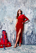 Бархатное асимметричное платье, красное Dan Maralex | Фото 2