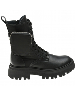 Высокие черные ботинки с накладным карманом Missouri Черный, арт. 85908 NERO | Фото 2