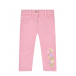 Розовые джинсы с вышивкой &quot;тюльпаны&quot; Monnalisa | Фото 1