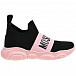 Кроссовки-носки с розовым логотипом, черные Moschino | Фото 2