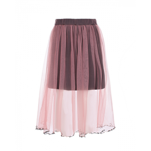Двухслойная юбка с вышивкой Ermanno Scervino | Фото 1