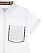 Белая рубашка с отделкой в клетку Burberry | Фото 3