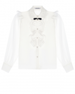 Молочно-белая рубашка с кружевным декором Rolly , арт. 20036 | Фото 1