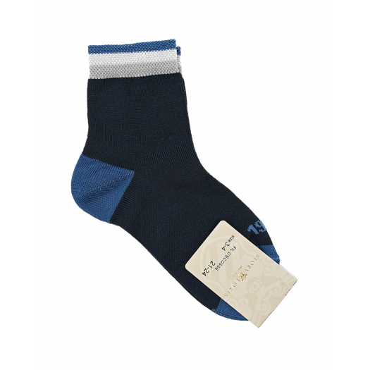 Темно-синие носки с отделкой в полоску Story Loris | Фото 1