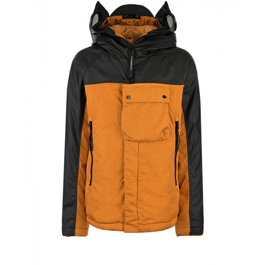 Черно-оранжевая куртка с капюшоном CP Company | Фото 1