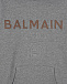 Серая толстовка-худи с объемным логотипом Balmain | Фото 3