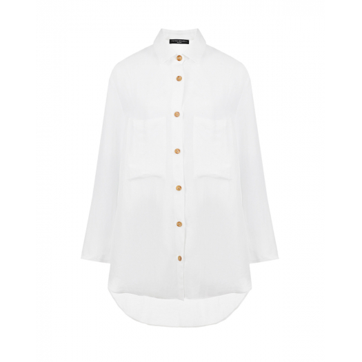 Белая рубашка с асимметричным подолом Pietro Brunelli | Фото 1