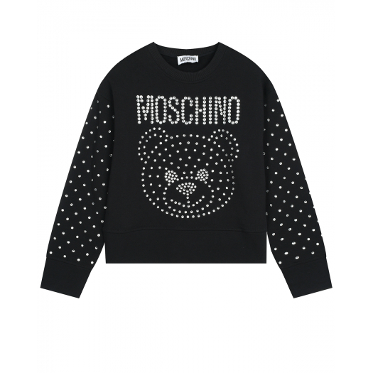 Черный свитшот со стразами Moschino | Фото 1