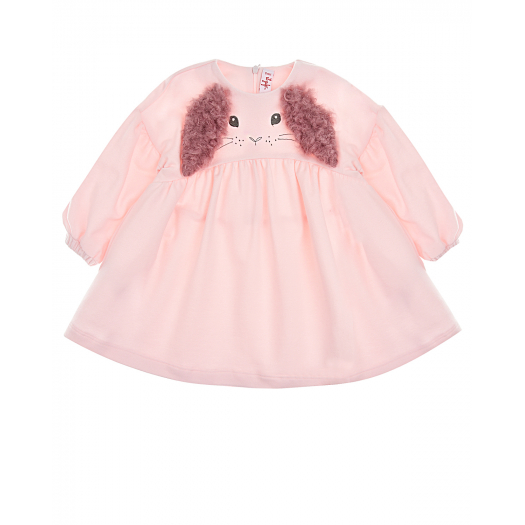 Розовое платье с аппликацией IL Gufo | Фото 1