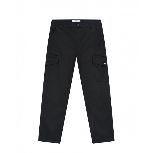 Черные брюки с накладными карманами MSGM | Фото 1