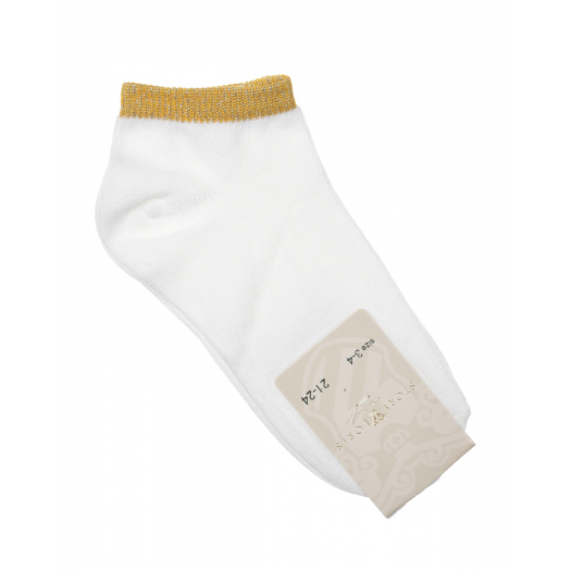 Белые носки с золотистым кантом Story Loris | Фото 1