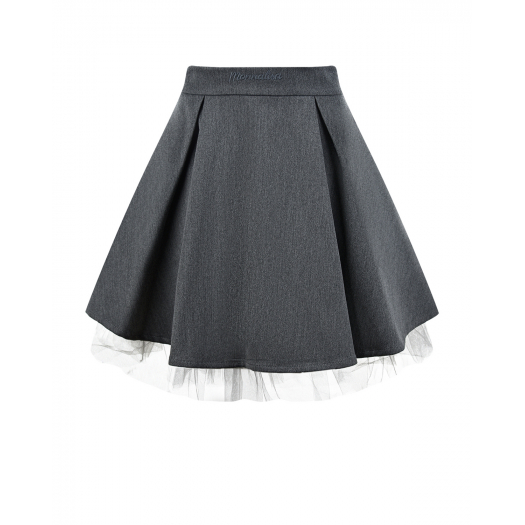 Серая юбка из габардина Monnalisa | Фото 1