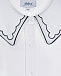 Белая трикотажная рубашка с вышивкой на воротнике Aletta | Фото 3
