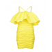 Желтое платье мини с воланом MSGM | Фото 1