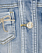 Голубая джинсовая куртка с нашивками Monnalisa | Фото 3