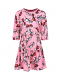 Розовое платье с принтом &quot;Очки&quot; Emporio Armani | Фото 1