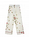 Белые брюки с принтом &quot;розы&quot; Monnalisa | Фото 3