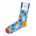 Голубые носки с новогодним принтом Happy Socks | Фото 1