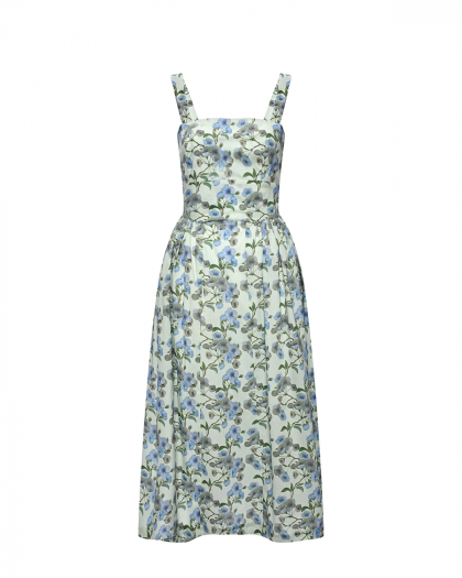 Платье с голубым цветочным принтом Dan Maralex | Фото 1