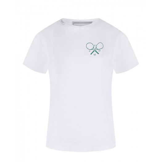 Белая футболка с принтом &quot;теннисные ракетки&quot; Forte dei Marmi Couture | Фото 1