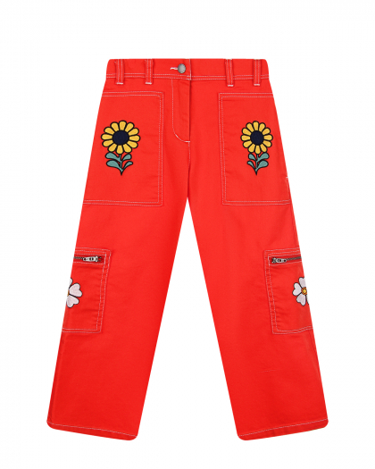 Красные джинсы с вышивкой Stella McCartney | Фото 1