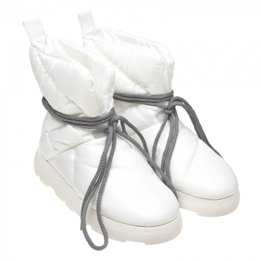 Белые дутые угги со шнуровкой PIUMESTUDIO | Фото 1