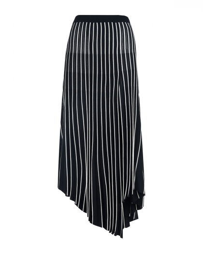 Черная плиссированная юбка с асимметричным подолом MRZ | Фото 1