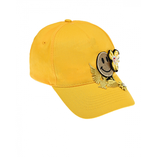 Желтая кепка с аппликациями Regina | Фото 1