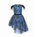Синее платье с отделкой перьями Eirene | Фото 1