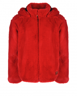 Красная куртка из эко-меха Karl Lagerfeld kids Красный, арт. Z16122 963 | Фото 1
