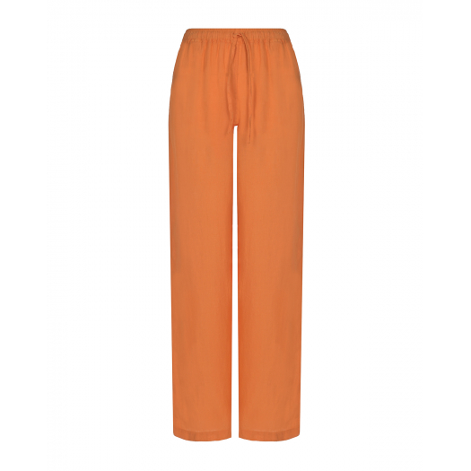 Оранжевые льняные брюки 120% Lino | Фото 1