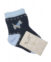 Темно-синие носки с декором "собачка"