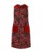Красное твидовое платье с бархатной отделкой Dolce&Gabbana | Фото 1