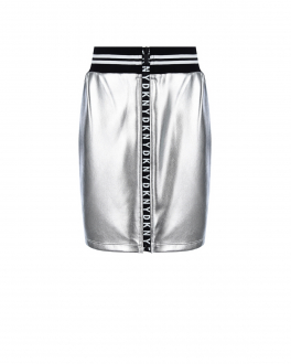 Серебристая юбка с поясом на резинке DKNY , арт. D33579 16 | Фото 1
