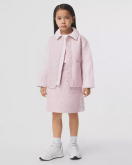 Стеганая куртка для девочек Burberry Розовый, арт. 8036657 KG6-GIADEN PASTEL PIN A4463 | Фото 2