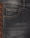 Черные джинсы с коричневыми лампасами Fendi | Фото 3