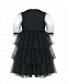 Черное платье с прозрачными рукавами IL Gufo | Фото 3