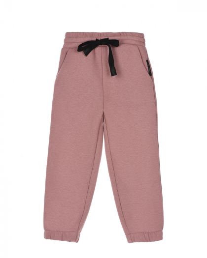 Розовые спортивные брюки с поясом на кулиске Dan Maralex | Фото 1