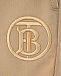 Бежевые брюки с логотипом Burberry | Фото 3