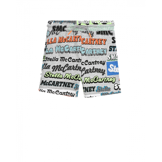 Серые шорты с разноцветным логотипом Stella McCartney | Фото 1