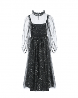 Черное платье с рюшей Dan Maralex Черный, арт. 252973229 | Фото 1