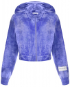 Бархатная спортивная куртка с капюшоном, фиолетовая
