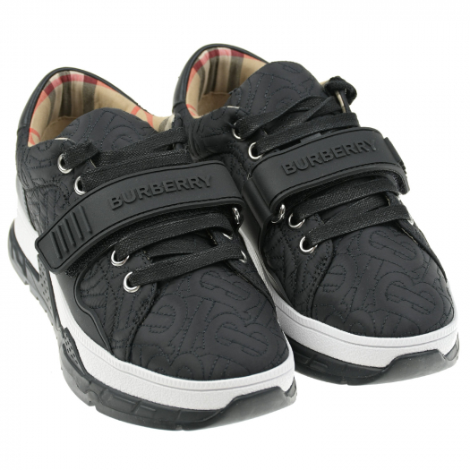Черные кроссовки с вышивкой Burberry | Фото 1