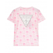 Розовая футболка со сплошным принтом &quot;мишка&quot; Guess | Фото 1