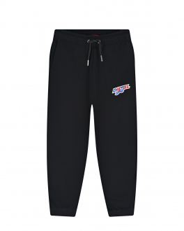 Черные спортивные брюки с вышитым лого Diesel Черный, арт. J00886 0IAJH K900 | Фото 1