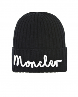 Черная шерстяная шапка с лого Moncler Черный, арт. 9Z749 20 M1131 999 | Фото 1