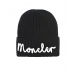 Черная шерстяная шапка с лого Moncler | Фото 1